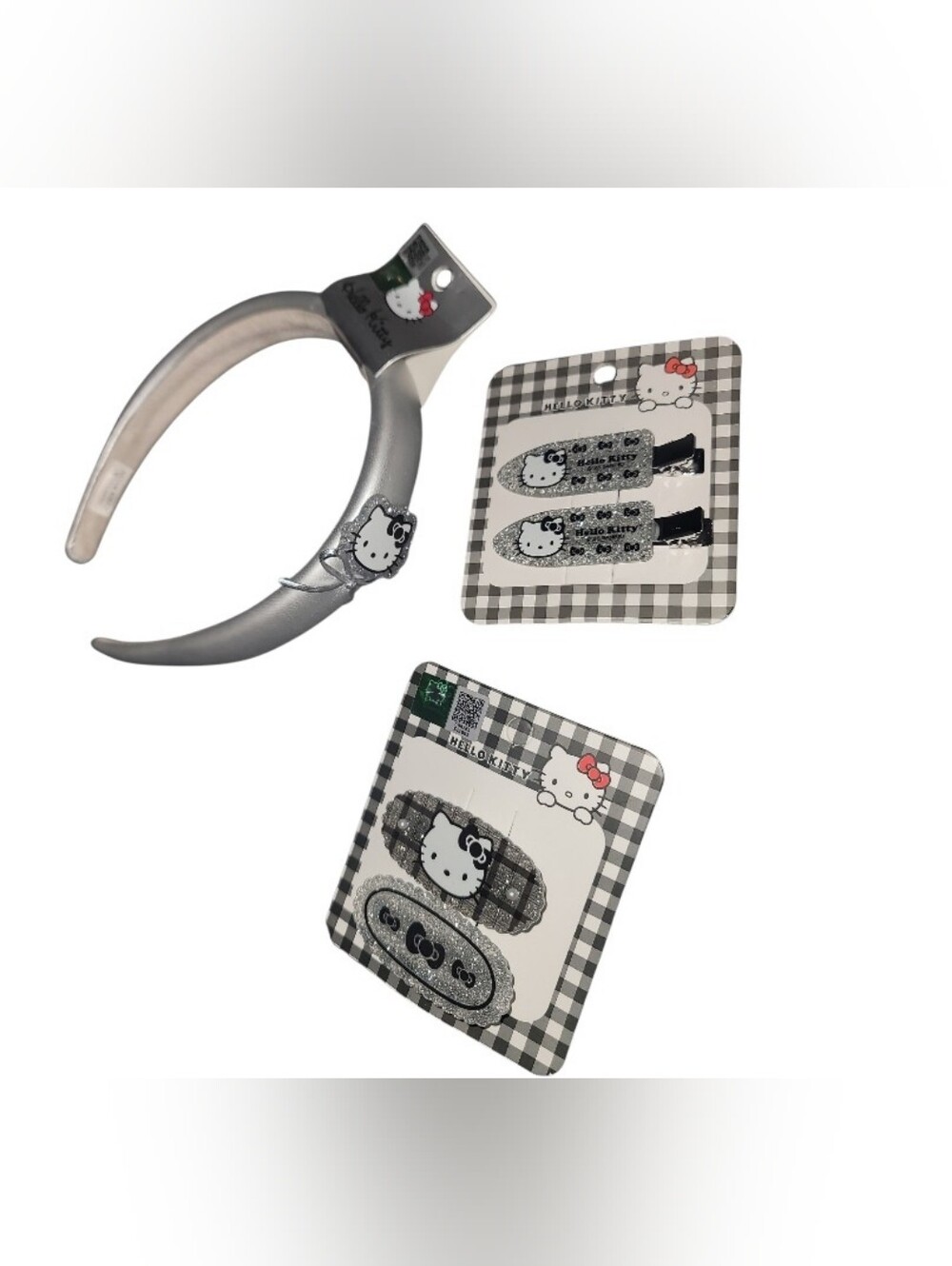 Hello Kitty Silver and Black Hair Accessory BUNDLE PACK